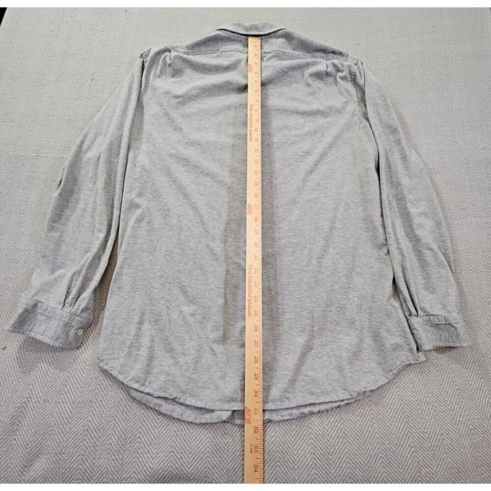 Polo Ralph Lauren Shirt Men's XXL Gray Button Up‎ Jersey Knit Collard Old Money